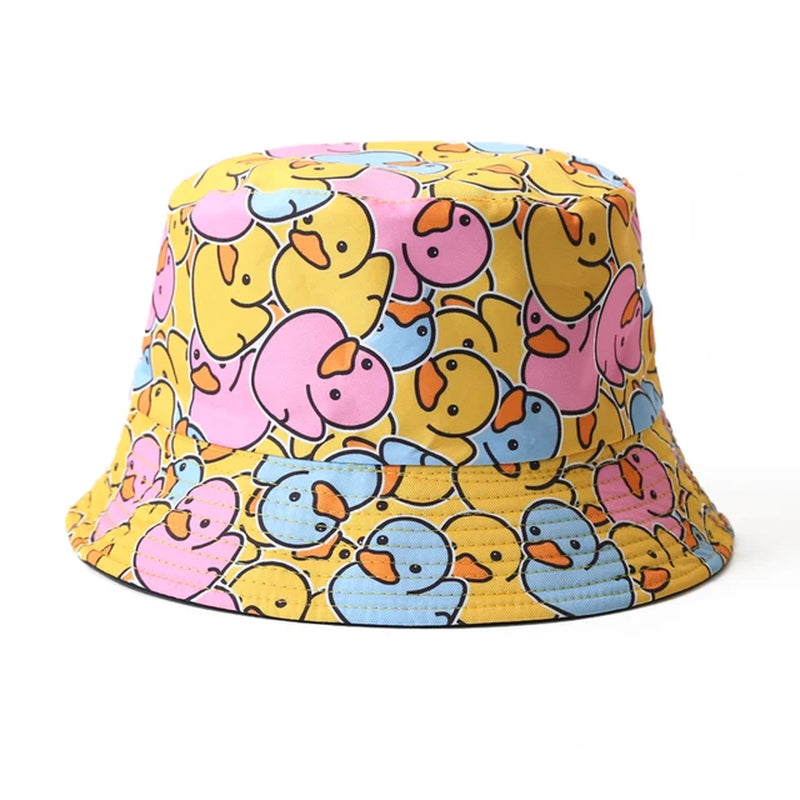 Spring Summer Cartoons Graffiti Bucket Hat for Women Men Outdoor Foldable Bob Fisherman Hat Girls Boys Panama Sun Beach Hat