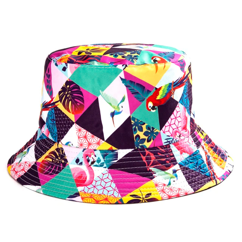 Spring Summer Cartoons Graffiti Bucket Hat for Women Men Outdoor Foldable Bob Fisherman Hat Girls Boys Panama Sun Beach Hat