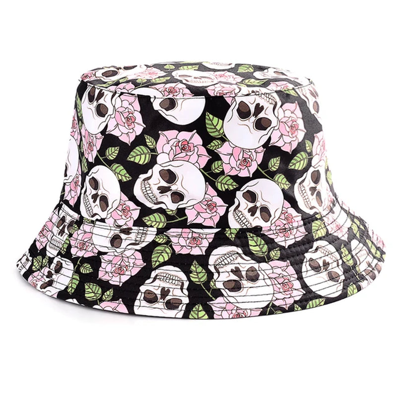 Spring Summer Cartoons Graffiti Bucket Hat for Women Men Outdoor Foldable Bob Fisherman Hat Girls Boys Panama Sun Beach Hat