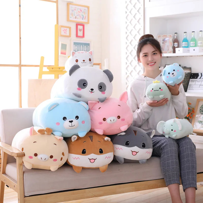 Animal Sweet Dinosaur Pig Cat Bear Plush Toy Soft Cartoon Panda Hamster Elephant Deer Stuffed Doll Baby Pillow Gift