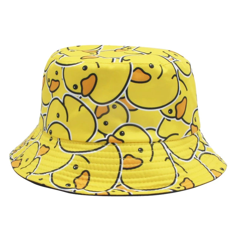 Spring Summer Cartoons Graffiti Bucket Hat for Women Men Outdoor Foldable Bob Fisherman Hat Girls Boys Panama Sun Beach Hat